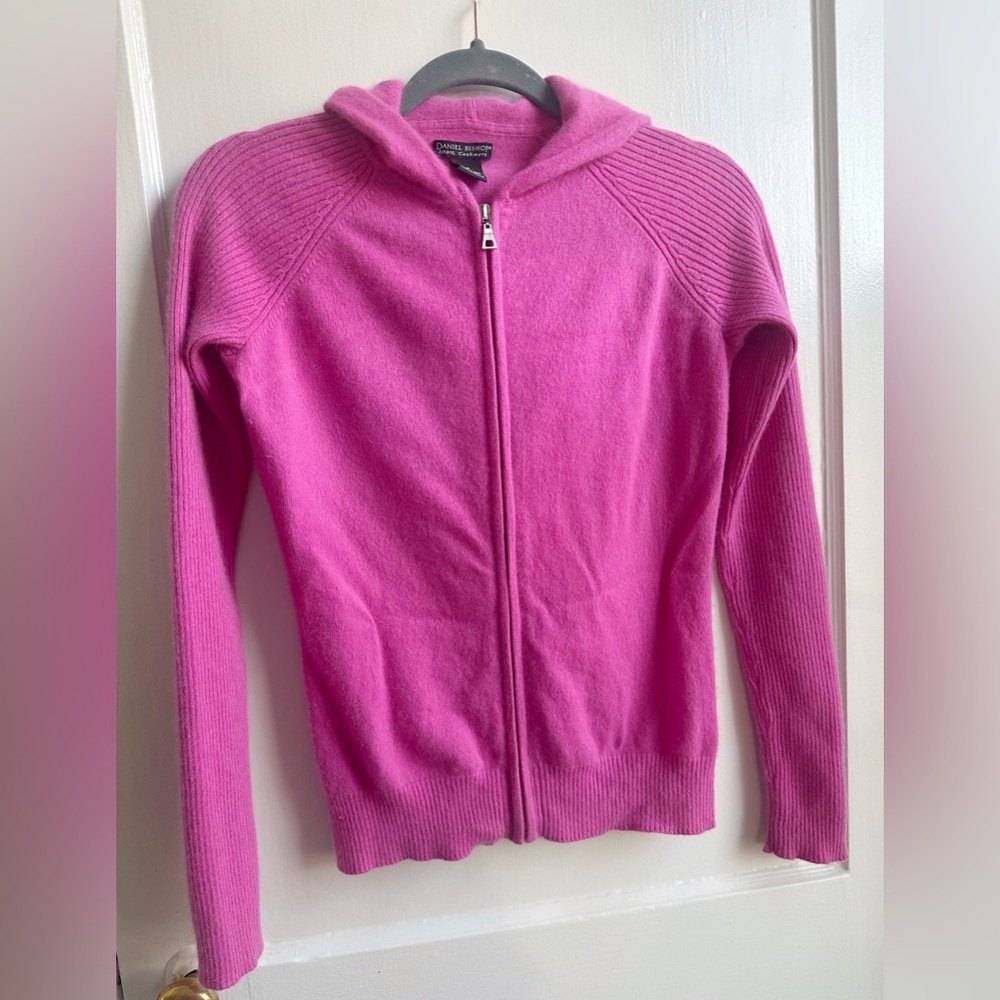 HOT Pink Zipper Cashmere Cardigan
